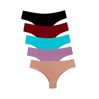 Kit com 5 Calcinhas Conforto Corte a Laser Microfibra Poliester New Route Calcinha Sem Costura