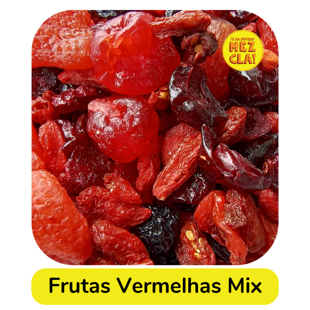 MIX DE FRUTAS VERMELHAS CRANBERRY, GOJIBERRY, MORANGO, CEREJA E BLUEBERRY MEZCLA! em Oferta na Shopee