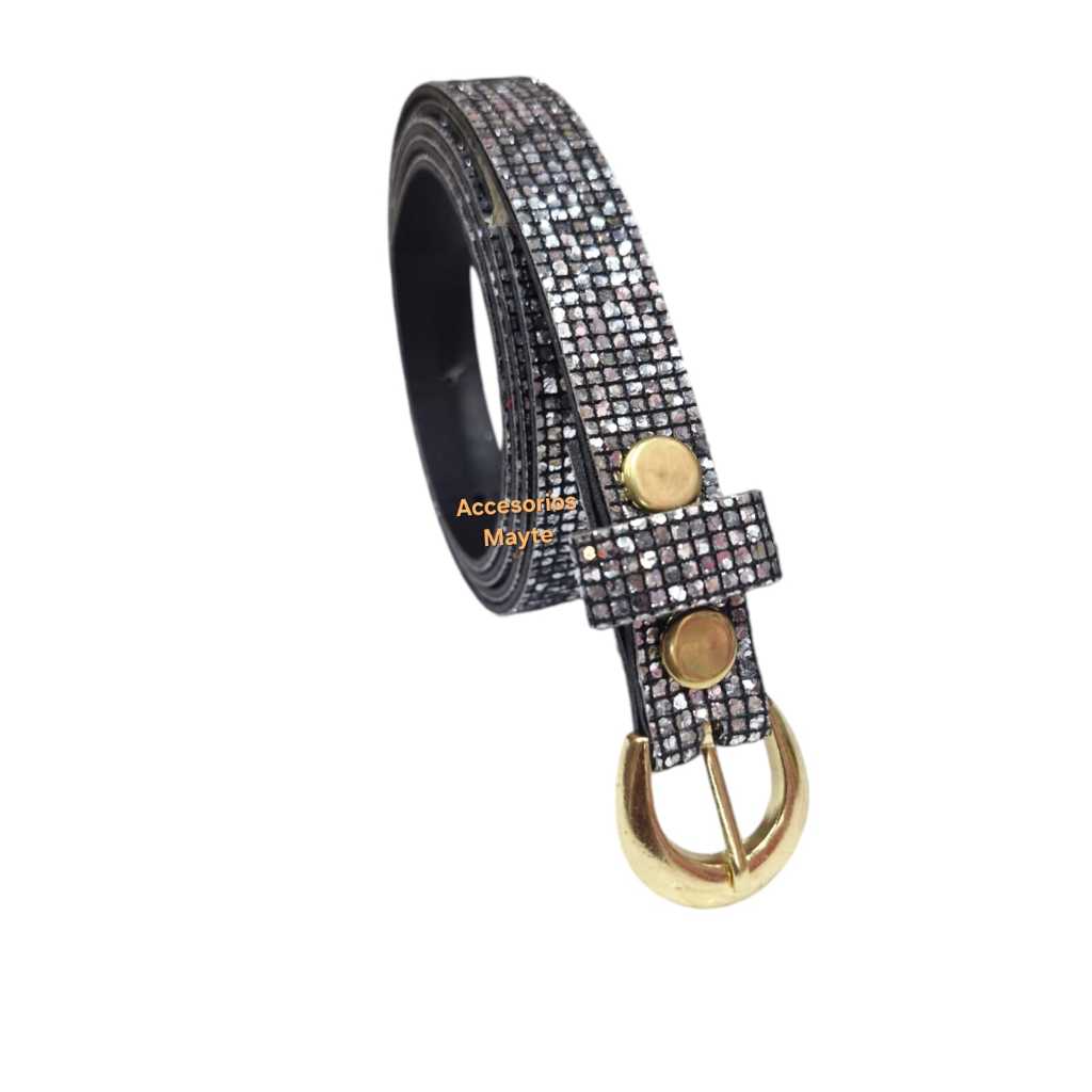 cinto feminino com brilho gliter em Oferta na Shopee