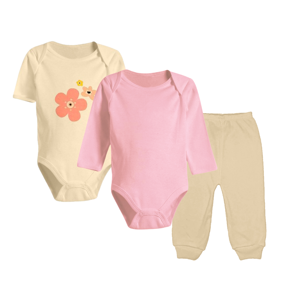 Kit Roupa de Bebê 3 Peças Body e Calça Mijão Menino e Menina