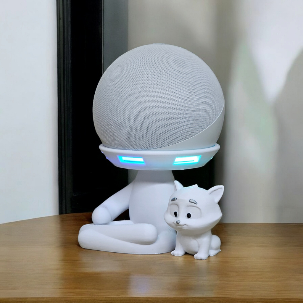 Suporte para Alexa Echo Dot 4, Echo Dot 5 ou Dot 3. Escultura Robert gato ou cachorro. Presente, decoração, Miniatura