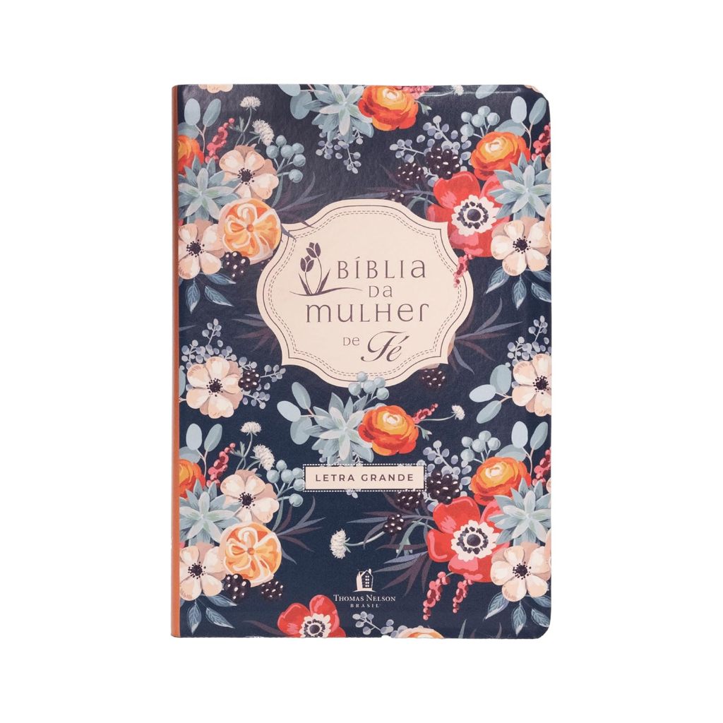 Bíblia da Mulher de Fé  Grande | NVI | Letra Grande | Couro Soft com Estampa Florida em Oferta na Shopee