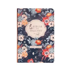 Bíblia da Mulher de Fé Grande | NVI | Letra Grande | Couro Soft com Estampa Florida