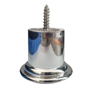 Pé PVC  para sofá poltrona cabeceira de cama 4,5cm de altura prata redondo kits em Oferta na Shopee