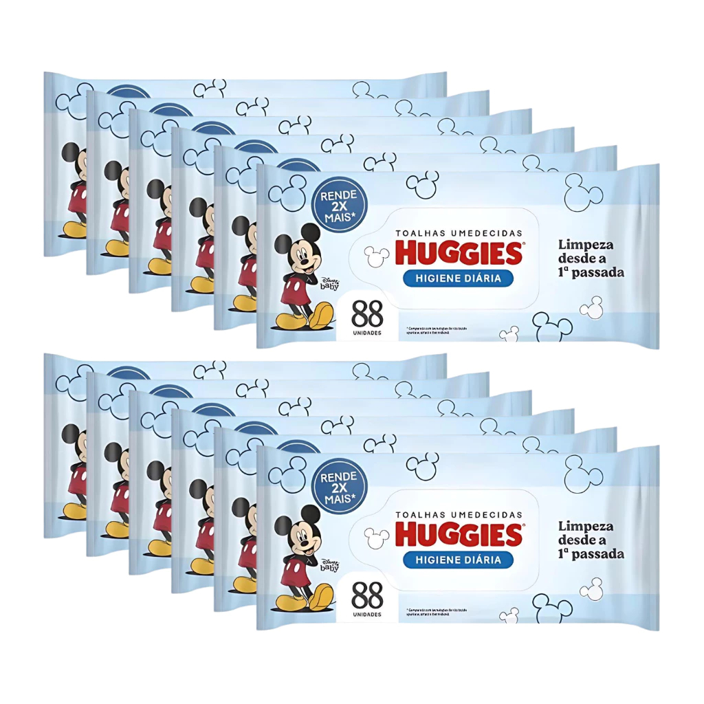 Toalhas Umedecidas Huggies Tripla Proteção - 88 Lenços Umedecidos Disney Baby