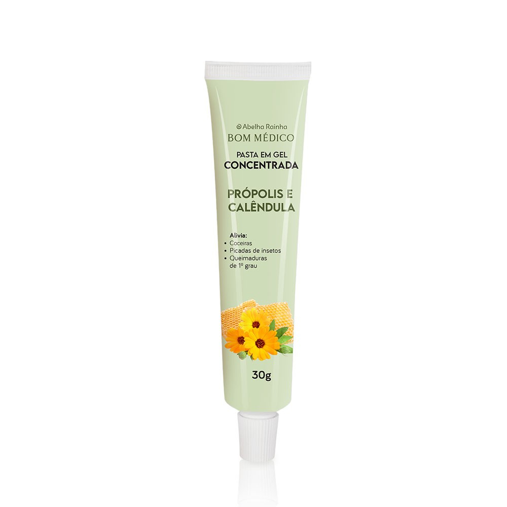 Pasta em gel concentrada  com Própolis e Calêndula - 30 g Pós Barba, Fungicida natural, Propriedades calmantes