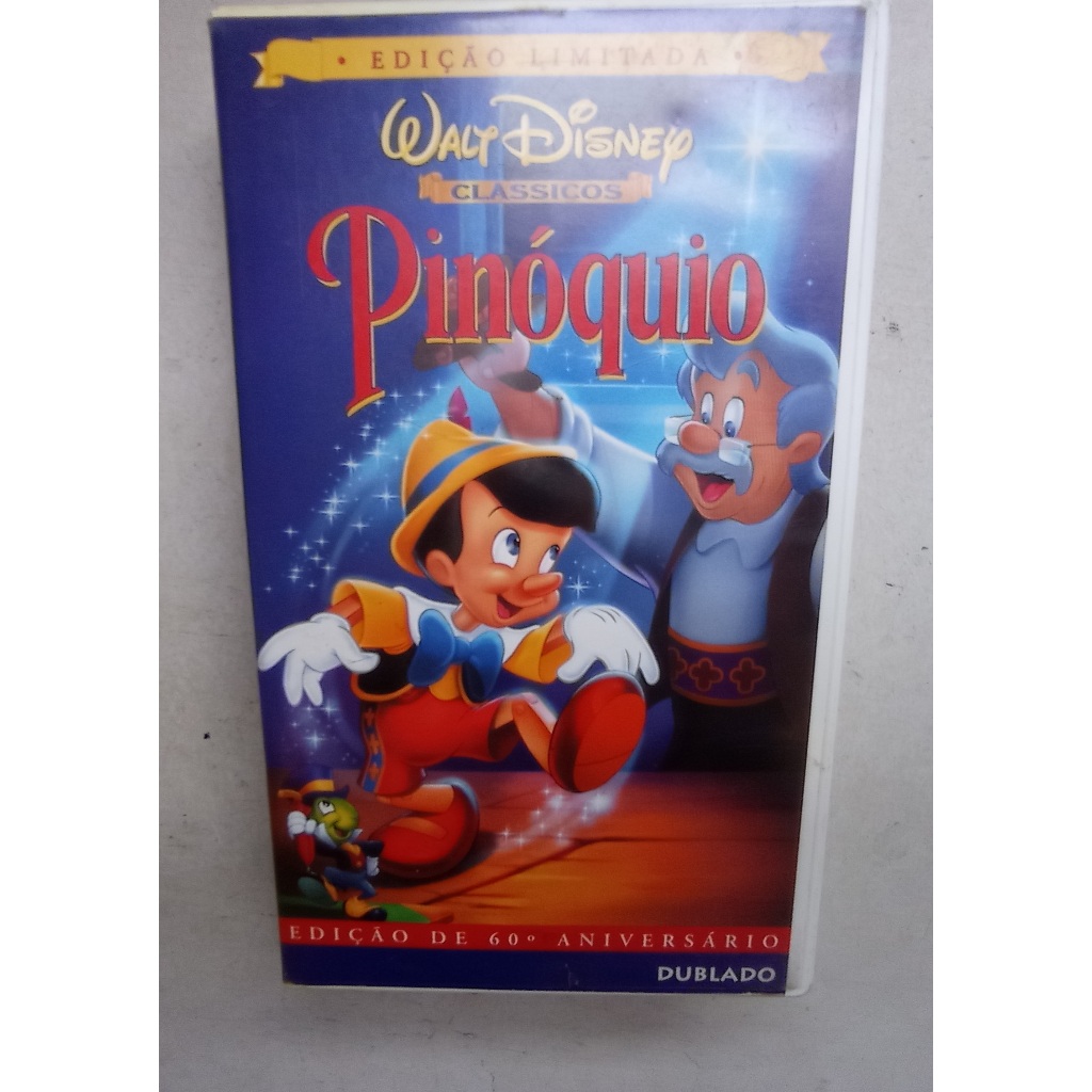 Filme Vhs - Pinóquio - 1940 - Clássicos Walt. Disney