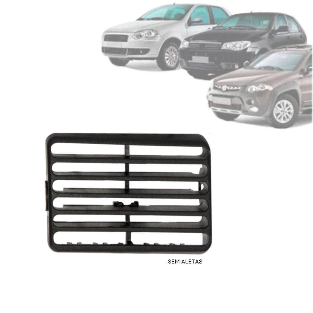 Tela LATERAL difusor de Ar PALIO SIENA STRADA ED/ EDX/ EL/ ELX/ FIRE 96 a 13 – SEM aletas em Oferta na Shopee