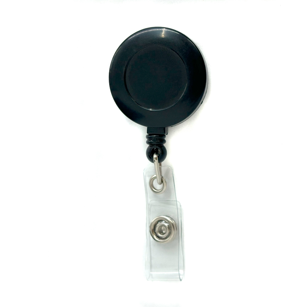 05 Un. Roller Clips Porta Crachá Cordão Retrátil ioiô - Preto