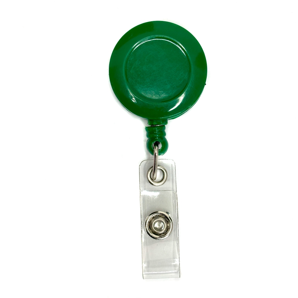 05 Un. Roller Clips Porta Crachá Cordão Retrátil ioiô - Verde Bandeira