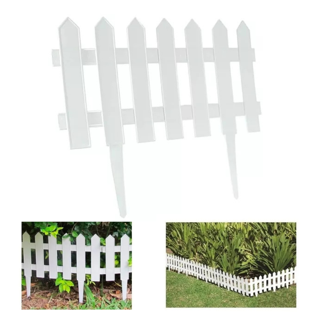 Kit 3 Cerca Jardim Modelo Inglesa Decorativa  Branco 1,20M