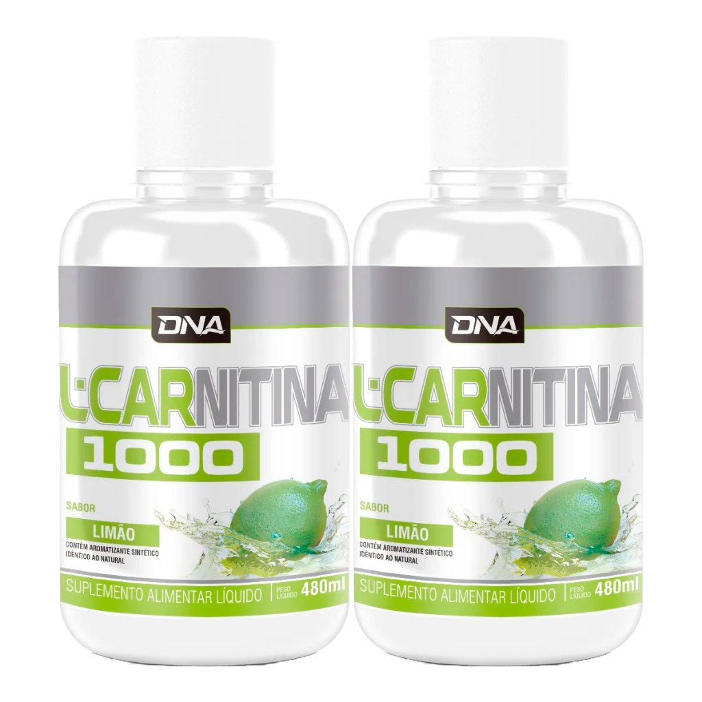 2x L-Carnitina 1000 480ml Sabor Limão - Dna Suplementos