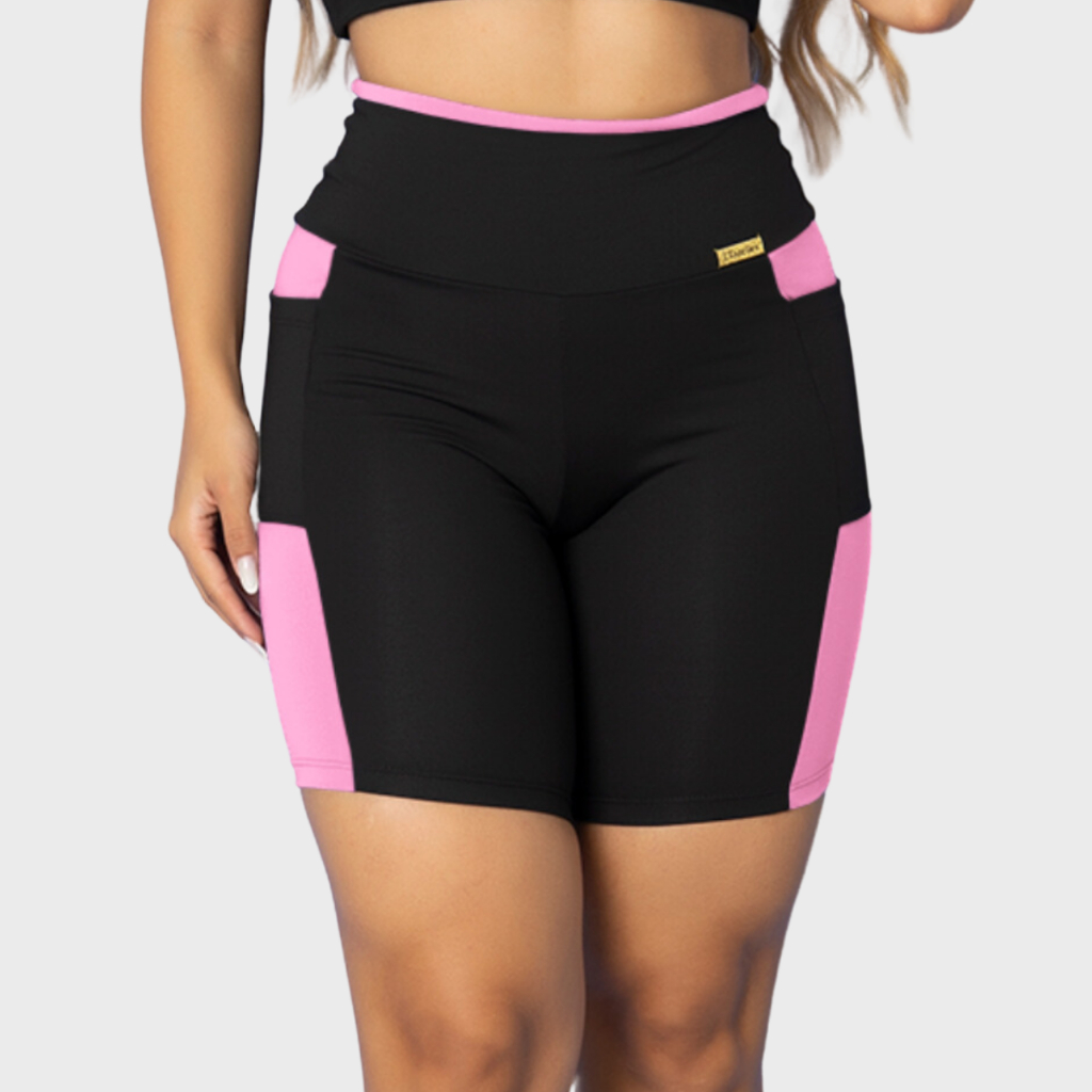 Short Fitness Feminino Bolso Suplex Academia Tarelles