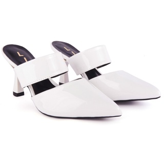 Scarpin Feminino Mule Bico Fino Fechado Elegância Casual Salto Taça 7CM Médio em Oferta na Shopee