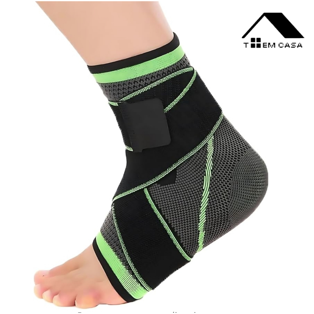 Tornozeleira Anti-Derrapante Ortopédica Ajustável Esportiva Proteção de Joelho com Strap Crossfit
