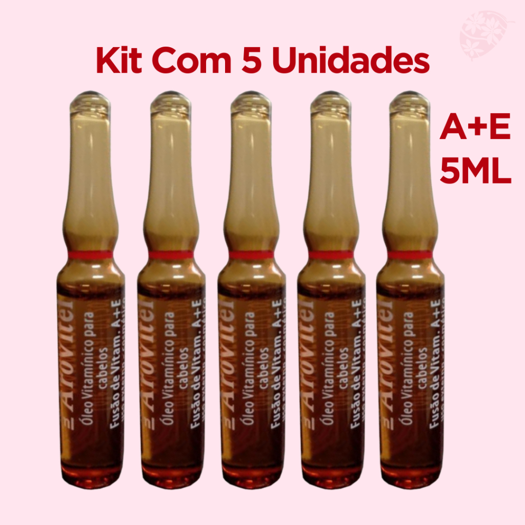 Kit 5 Ampolas Vitamina A+E Arovitel 5ml