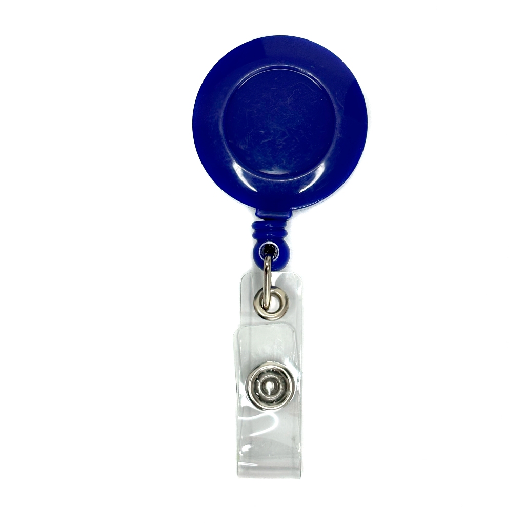 20 Un. Roller Clips Porta Crachá Cordão Retrátil ioiô - Azul Royal
