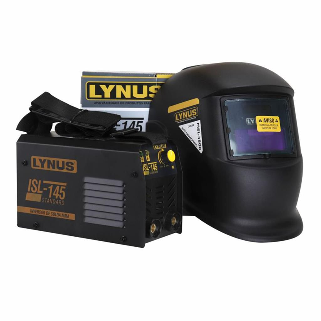 Inversora de Solda Lynus KISL-145 100A TIG/MMA 220V com Máscara de Solda