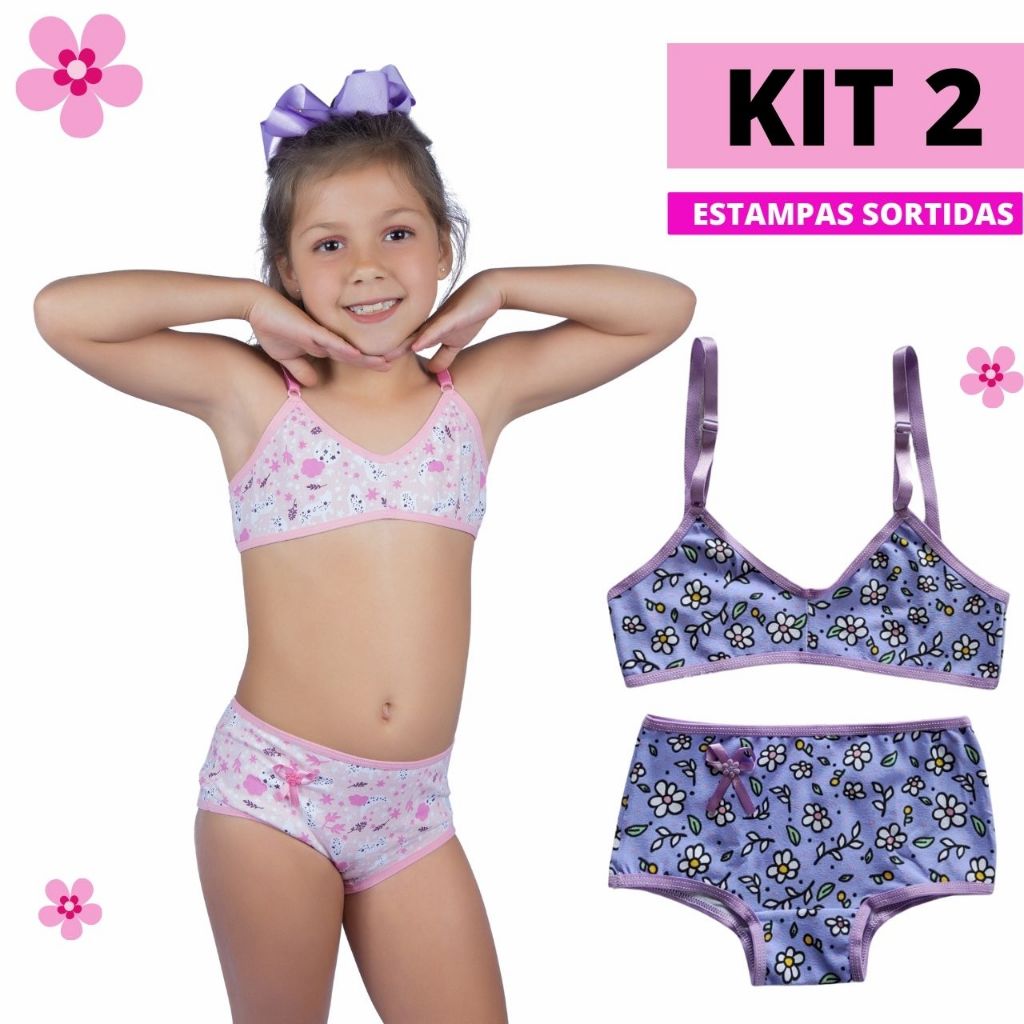 Kit 2 Conjuntos Lola Cotton Algodão Menina Boneca Lola Estampadinho Usar Dia a Dia Uniforme Farda