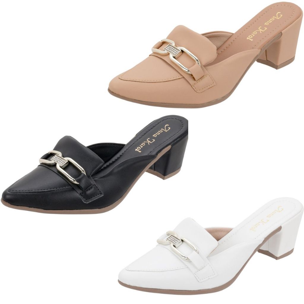 Scarpin Mule Bico Fino Anna Karol Salto Anna karol Bridão