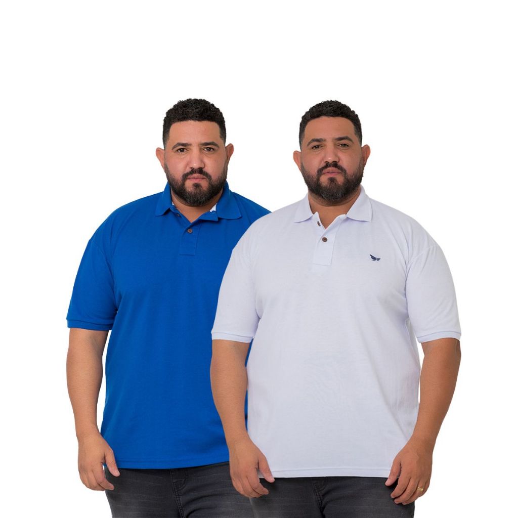 Kit 2 Camisas Gola Polo Masculina Plus size Premium