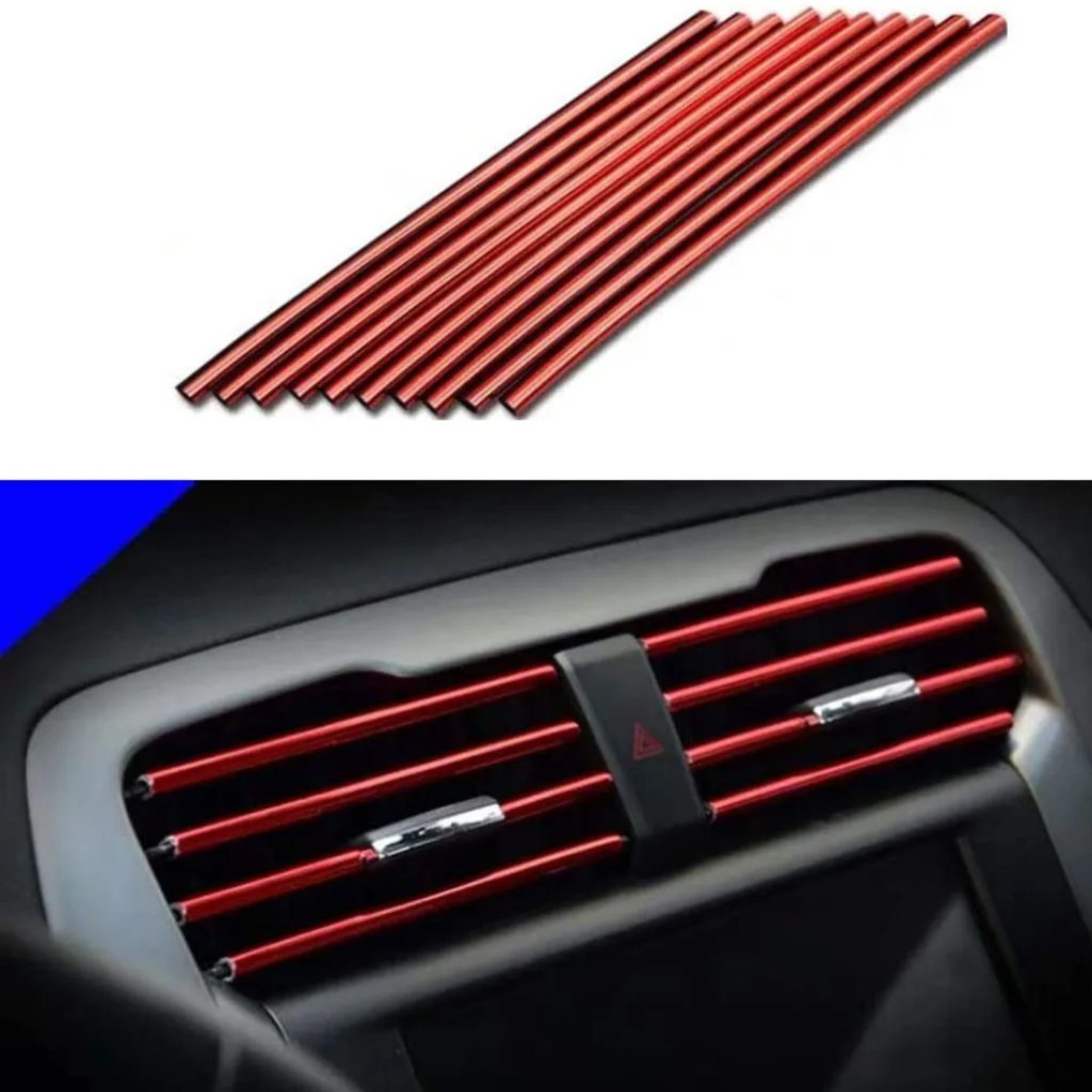 Filete Metalizado  PVC para decoração de carro, ventilação do ar condicionado, 10 PCs de 20cm. em Oferta na Shopee