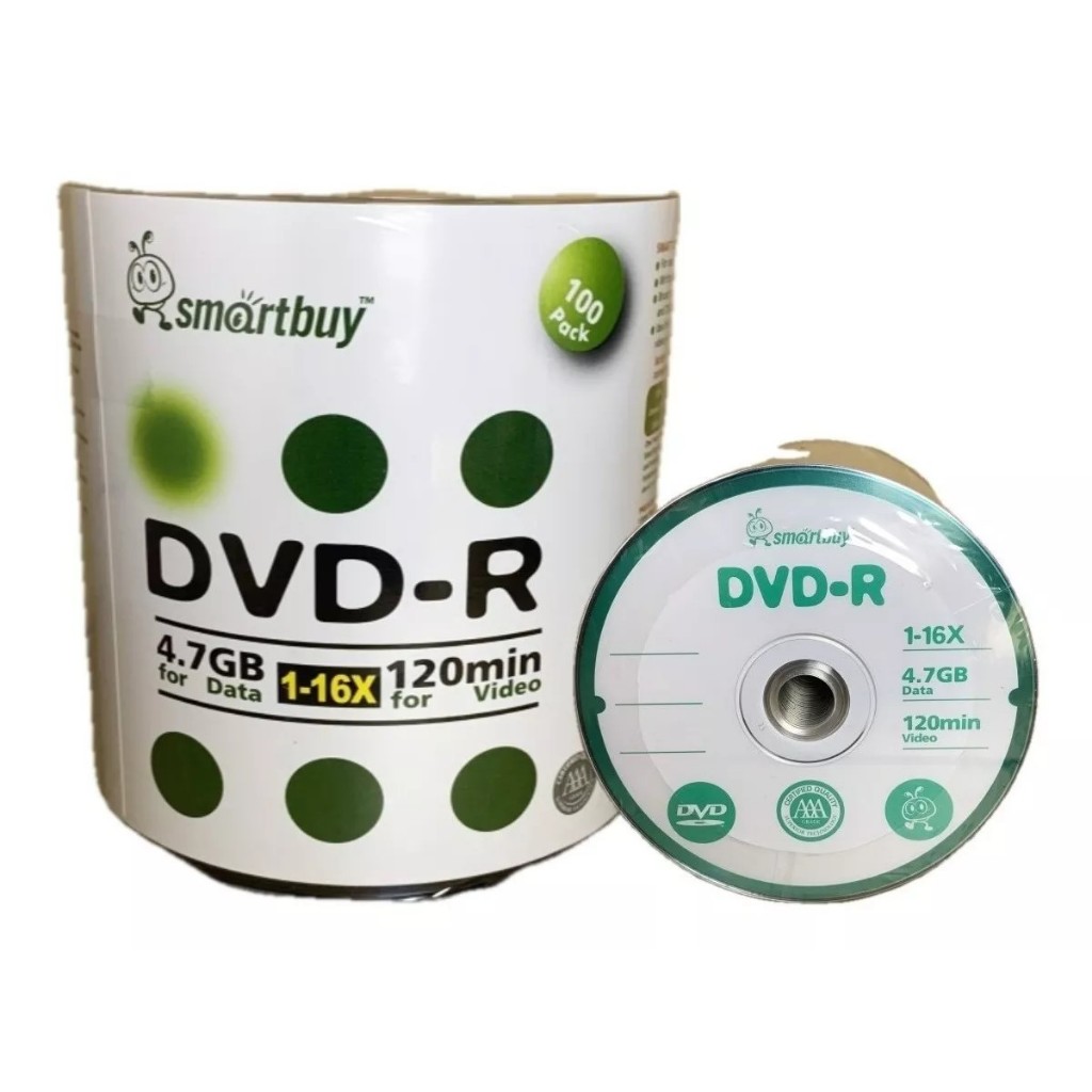 100 Unidades Dvd 4.7 Gb- 16x- Logo - Smartbuy