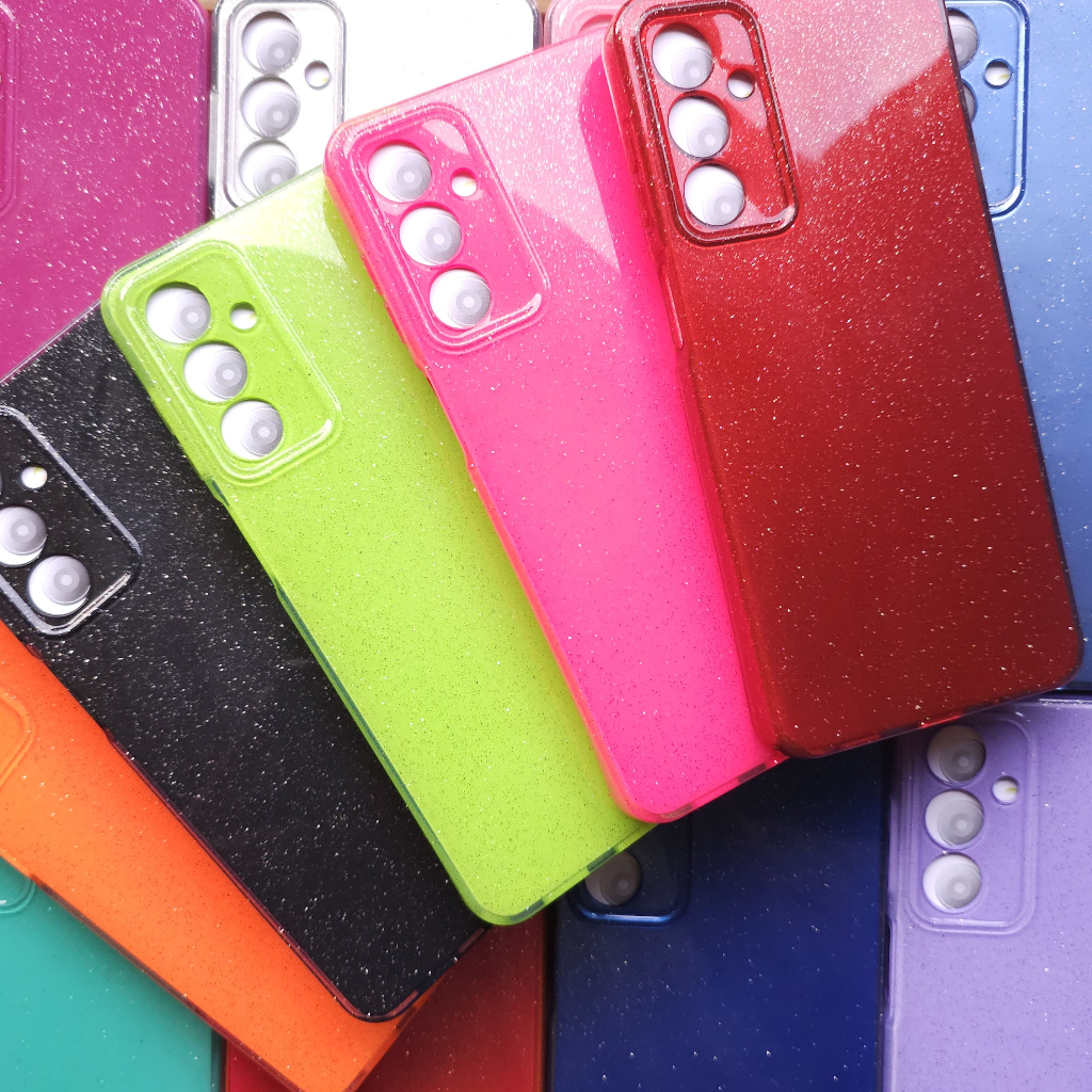 Capa Capinha Case anti impacto para Samsung Galaxy M54 Capinha de silicone aveludada com gliter para Galaxy M14
