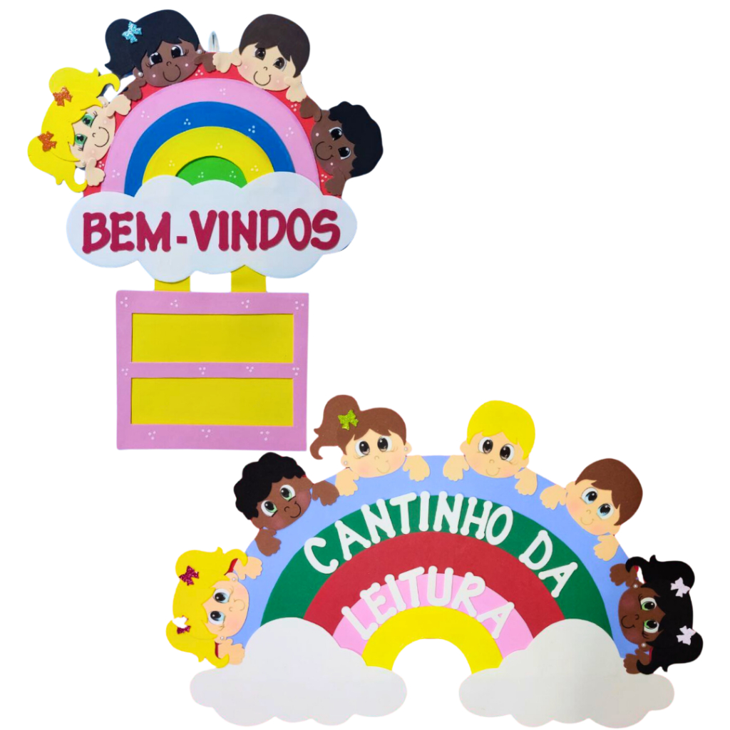 Kit Painel Sejam Bem Vindos + Cantinho Da Leitura - Feito Com E.V.A. em Oferta na Shopee