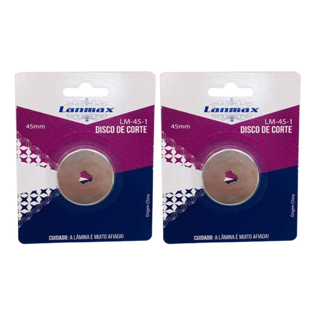 Kit Lâminas Corte Cortador Circular Disco 45mm Kit Com 2 Lanmax
