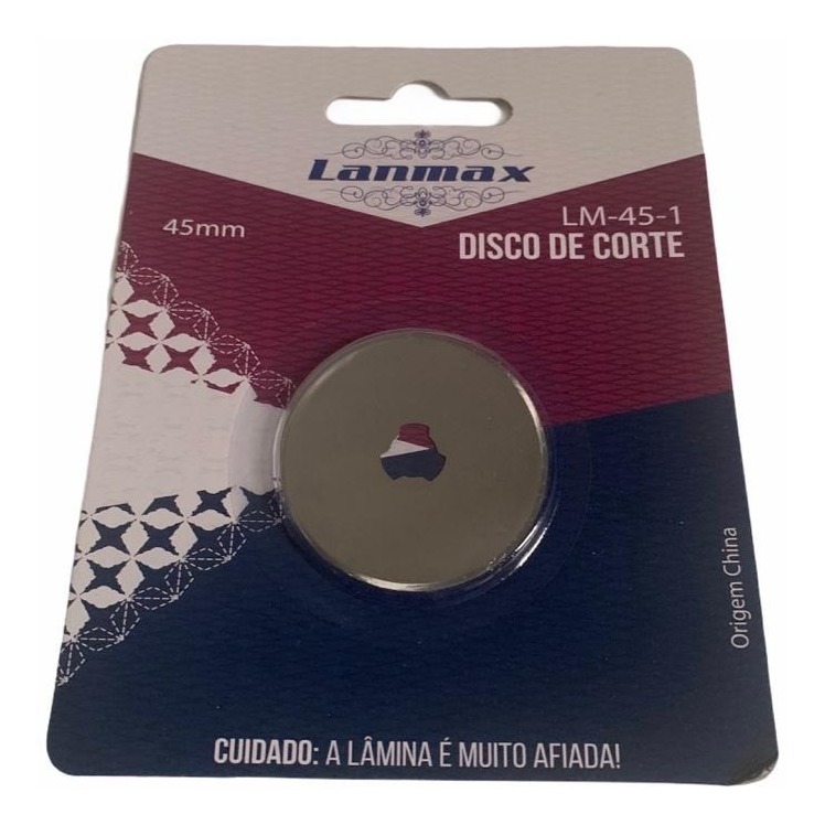 Disco Lâmina Reposição Cortador Circular 45mm Aço Patchwork Scrapbook Eva Prata LM-45-1 Lanmax