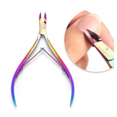 Tesoura De Unhas Para Pele Dura Morta , Cortador De Cutículas De Aço Inoxidável Arco-Íris , Ferramenta Profissional De P em Oferta na Shopee