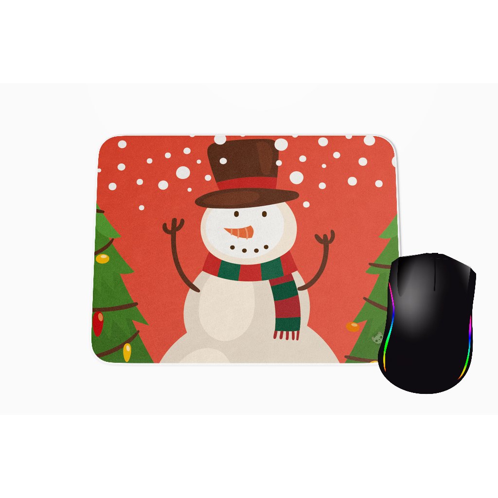 Mousepad Pinguim Neve Boneco do Papai Noel  Natal Christmas festas Ano Novo Personalizado