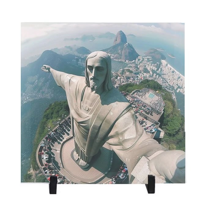 Quadro Azulejo Cristo Redentor Rio de janeiro