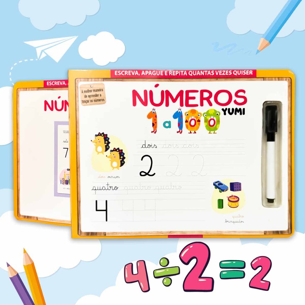 Livro Infantil Mágico Aprenda A Escrever Números 1 a 100 C/ Caneta Apagável - Caligrafia Alfabetização em Oferta na Shopee