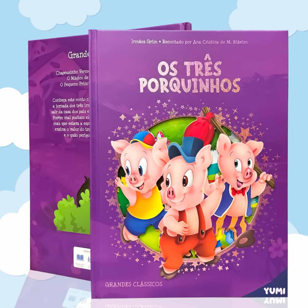 Livro De História Infantil Bebê - Os Três Porquinhos Capa Dura Edição Premium Colecionável