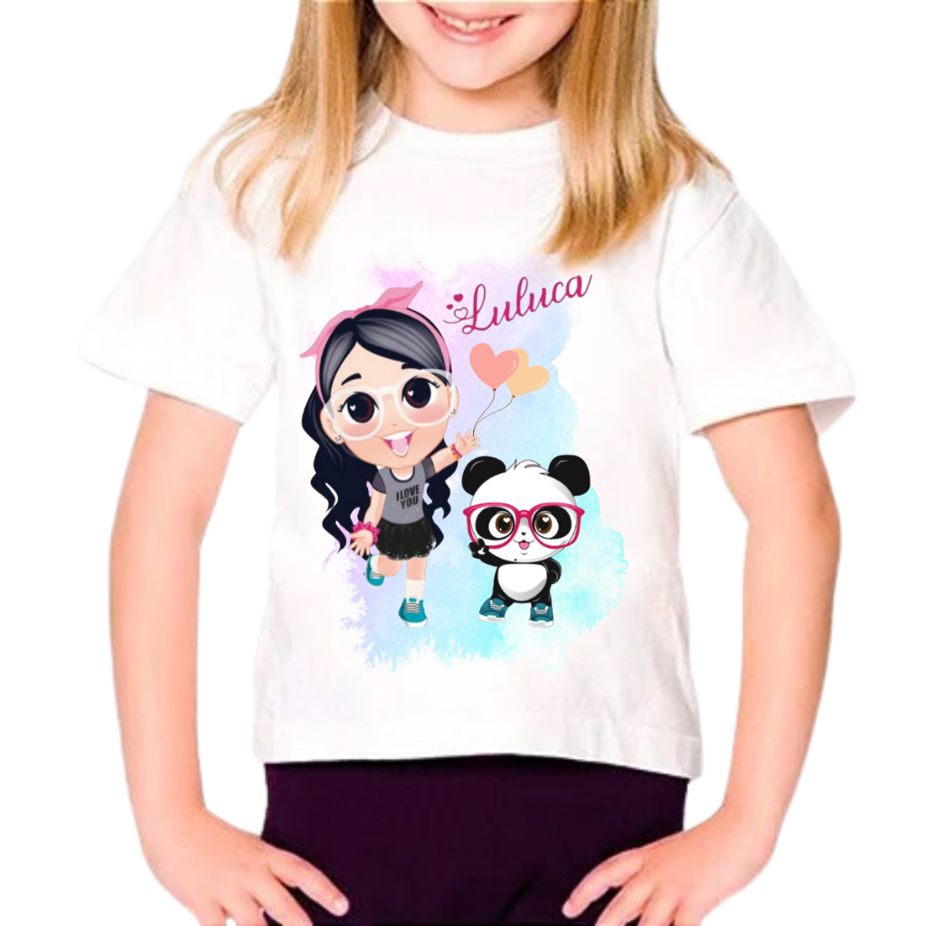 Camiseta Infantil Luluca Menina Panda Personagem Camisa Festa Luluca Presente Youtuber Aniversario Crianças Juvenil em Oferta na Shopee