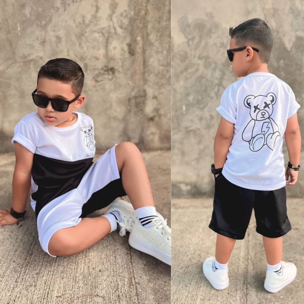 Bermuda E Camiseta Infantil Juvenil Moda verão conjunto estiloso infantil