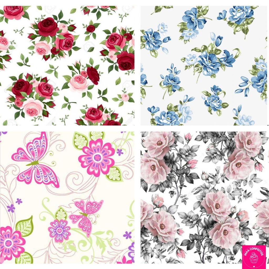 Papéis de Arroz Tam.A4 100% Comestíveis Floral Diversas Flores - Jady Confeitos em Oferta na Shopee