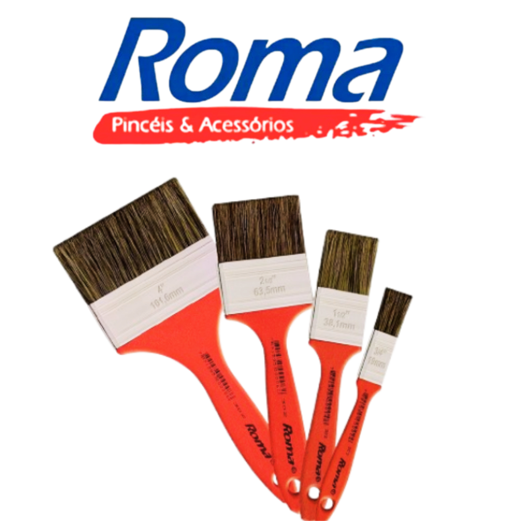 Trincha Pincel Cerdas Simples Grisa Roma Pinceis Tinta Esmalte em Oferta na Shopee