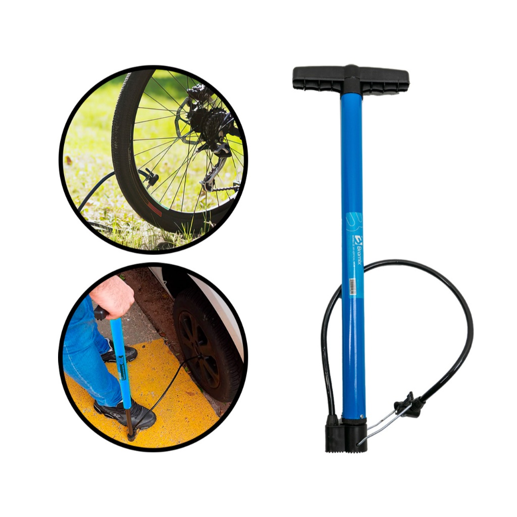 Bomba Ar Encher Pneu De Bicicleta Carro Moto 50cm Bramix Promoção em Oferta na Shopee