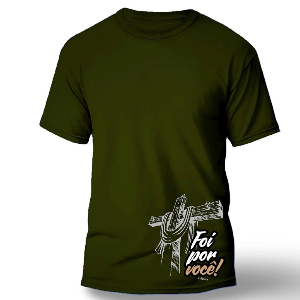 Camisa Foi Por Você Camiseta Premium Fio 100% Algodão Com Fio 30.1 Estampada Moda em Oferta na Shopee