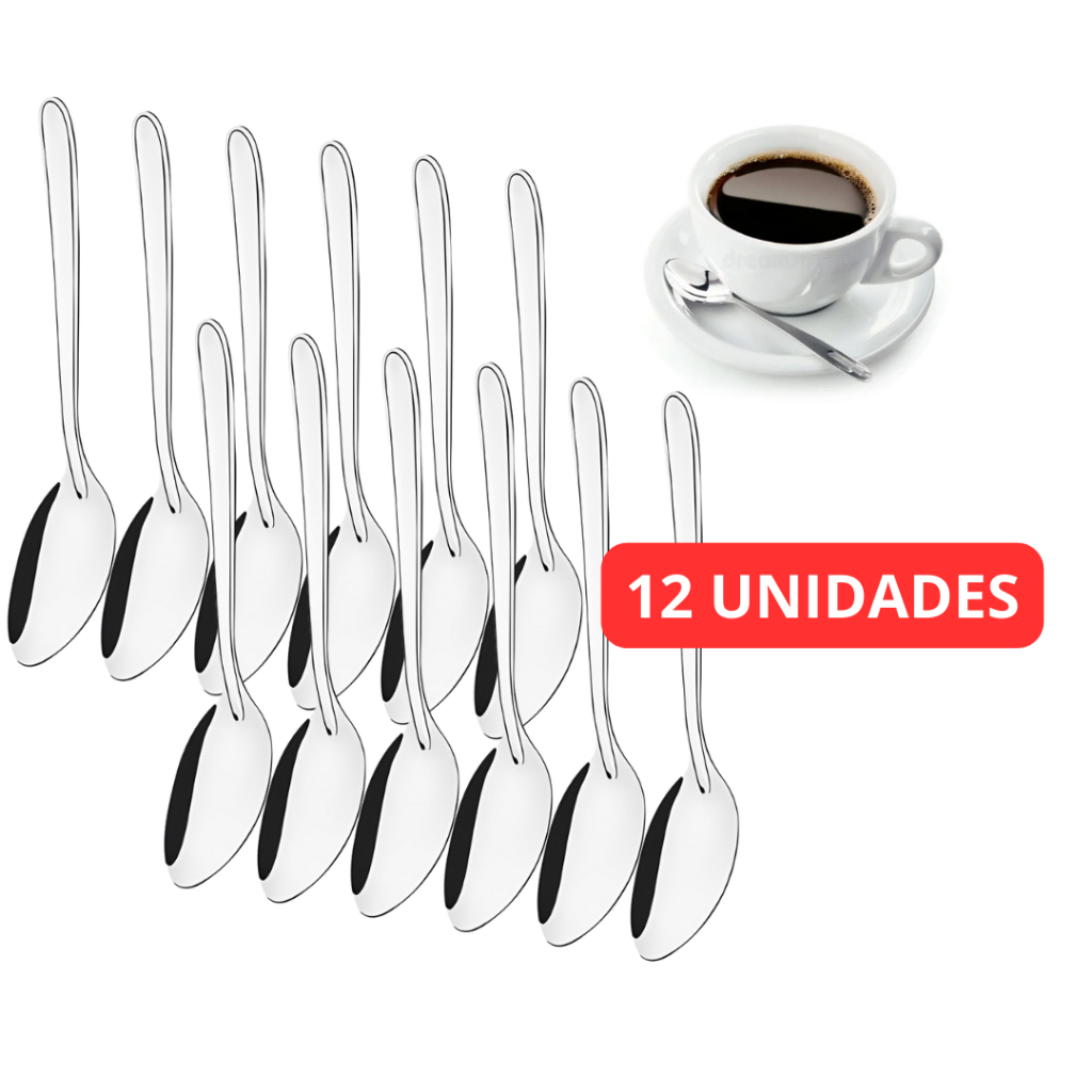 Kit 12 Colher De Café Em Inox Casa E Cozinha