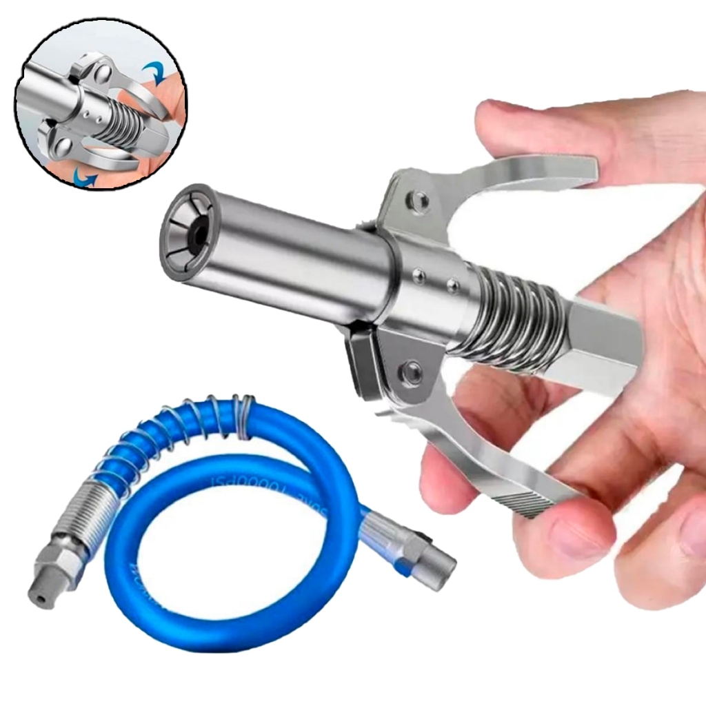 Máquina De Graxa Pneumática Elétrica Manual Com Bico Tipo Engrenagem/De Alta Pressão Alça Dupla em Oferta na Shopee