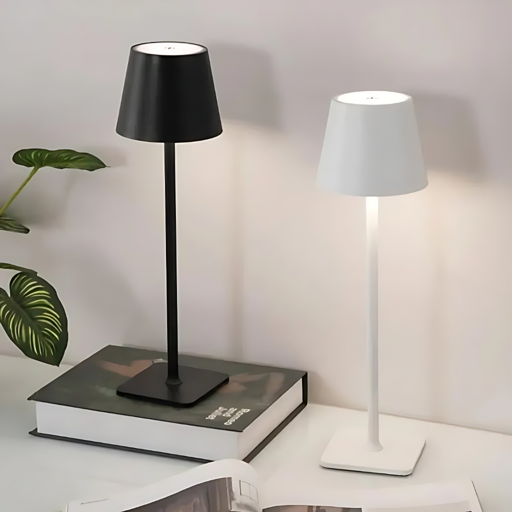 Luminária Abajur Mesa Portátil Recarregável Led Touch Vintage