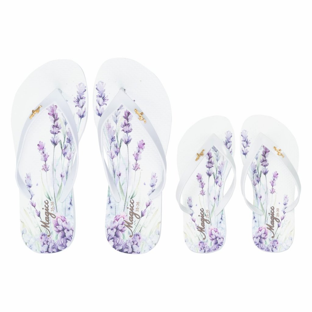 Chinelo Feminino Mãe e Filha Chinelo Feminino Chinelo Infantil Slim Lavanda Magicc Bolsas CMF-004