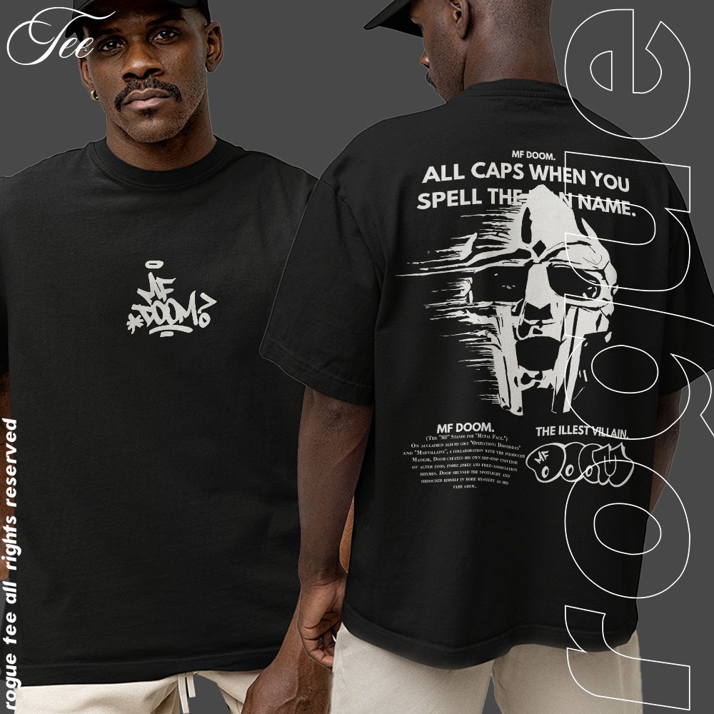 Camiseta Basica e OVERSIZED Mf Doom Madvillain Metal The Illest Vilain Rap Tee Unissex em Oferta na Shopee