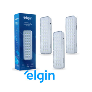 3 Luminárias de Emergência 30 Leds Bivolt 6500K Branco Frio Elgin em Oferta na Shopee