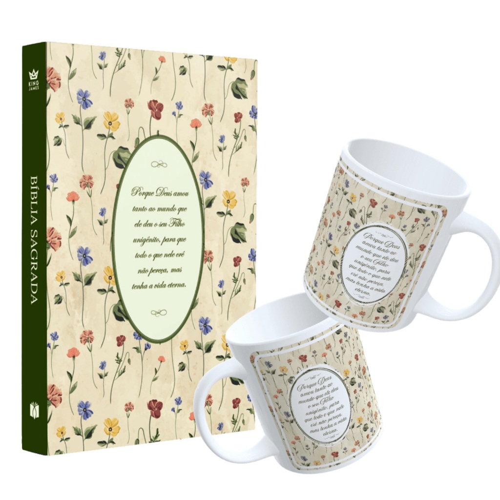 Bíblia Sagrada | Flores | King James | Capa Dura