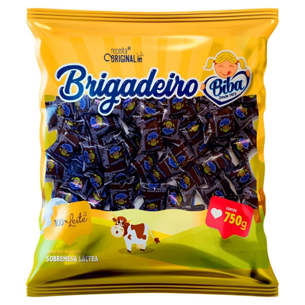 Chup De Leite Brigadeiro 15g cada C/50 Unidades - Biba